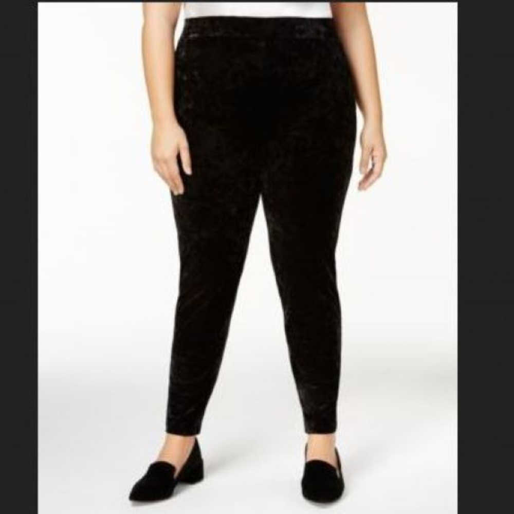 Michael Kors 1X Black Velvet Leggings NWT1A73
